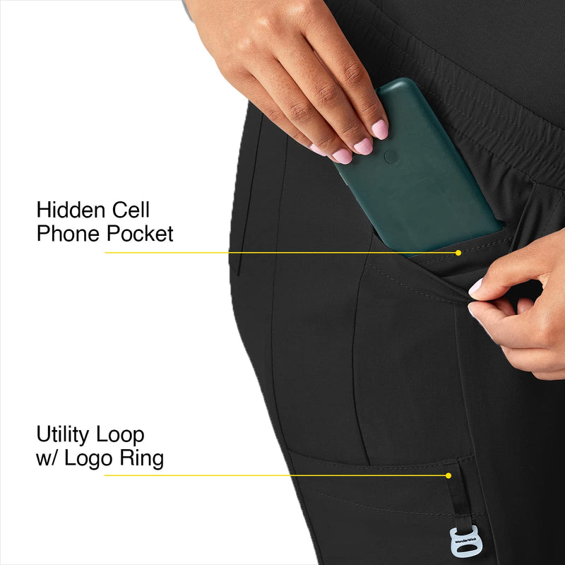 WonderWink Women's Maternity Jogger Pant Medium Black
