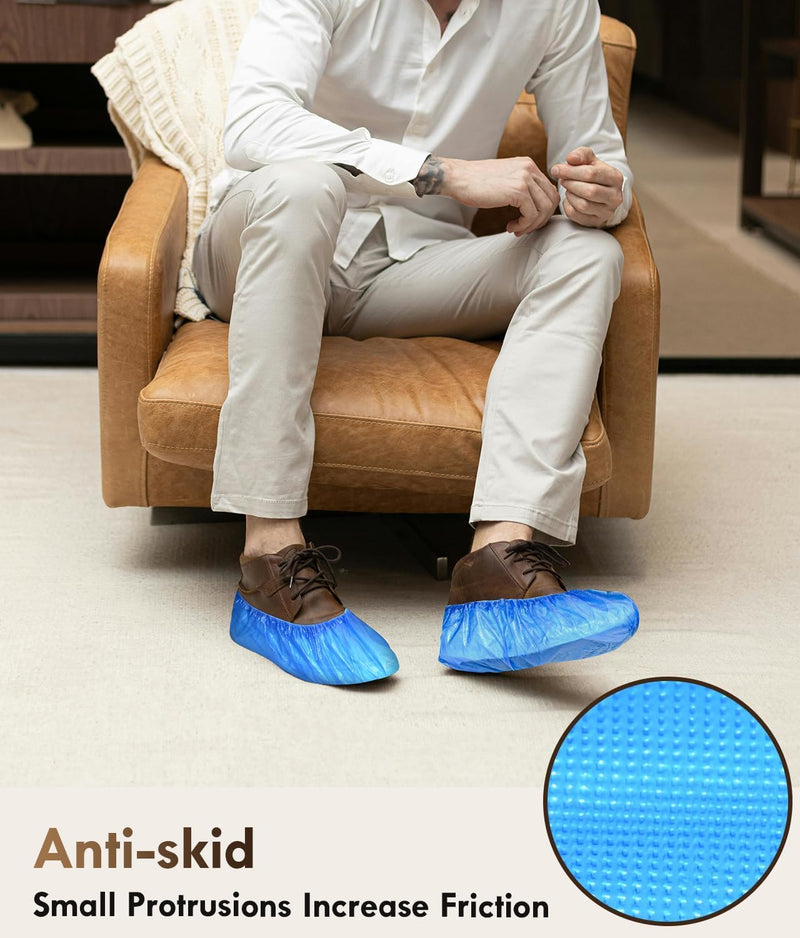 Roll CPE Shoe Covers Disposable - Booties for Shoes Covers with 100 PCS in a Roll,Disposable Shoe Covers for Indoors,Waterproof Shoe Cover,Shoe Covers for Houseworking,Visiting and Decorating ROLL-100