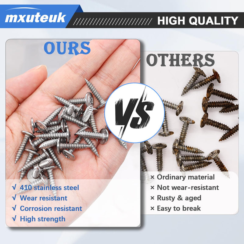 mxuteuk #8×3/4 Wood Screws,Phillips Modified Truss Head Wood Screws,Stainless Steel Wood Screws,Quick Metal Self Tapping Screws (200PCS) #8×3/4" Silver