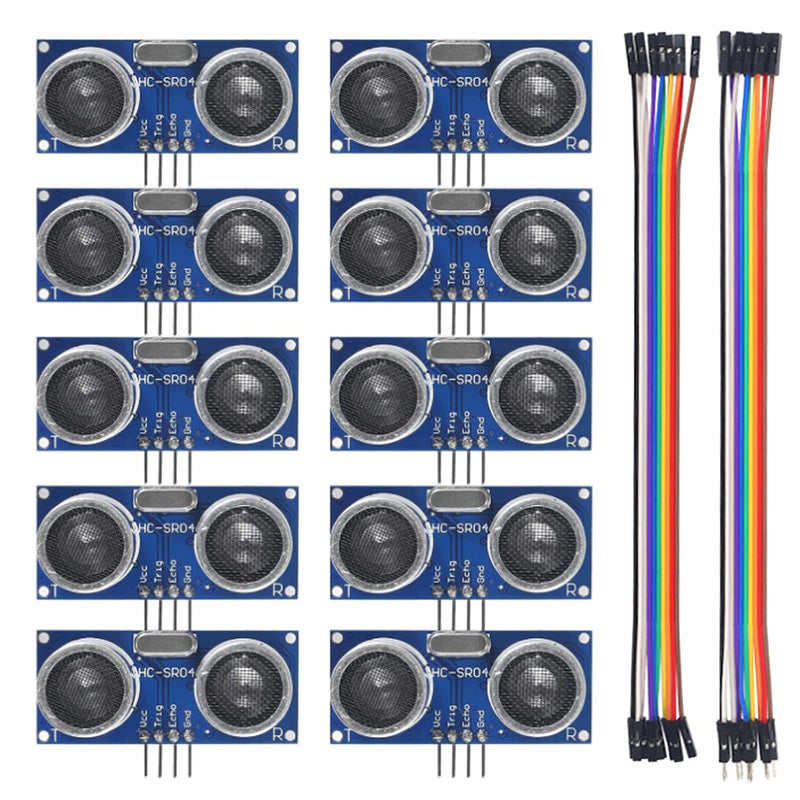 10pcs HC-SR04 Ultrasonic Module Distance Sensor with Wire Cable