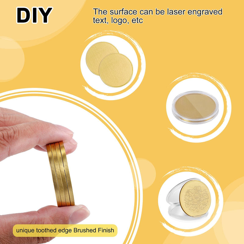 10Pcs Laser Engraving Blanks Brass Coin Custom Challenge Coin Blanks Metal Engraving Blank Coins 40mm for DIY Commemorative Collection（Thickness 2.6mm）