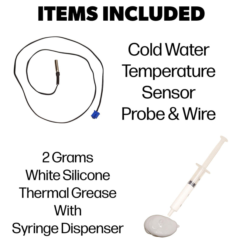 Cold Water Temperature Sensor Kit Compatible with Avalon, Brio & Primo Water Dispensers, Stainless Steel Probe, 28.5", with 2ml Thermal Grease & Syringe