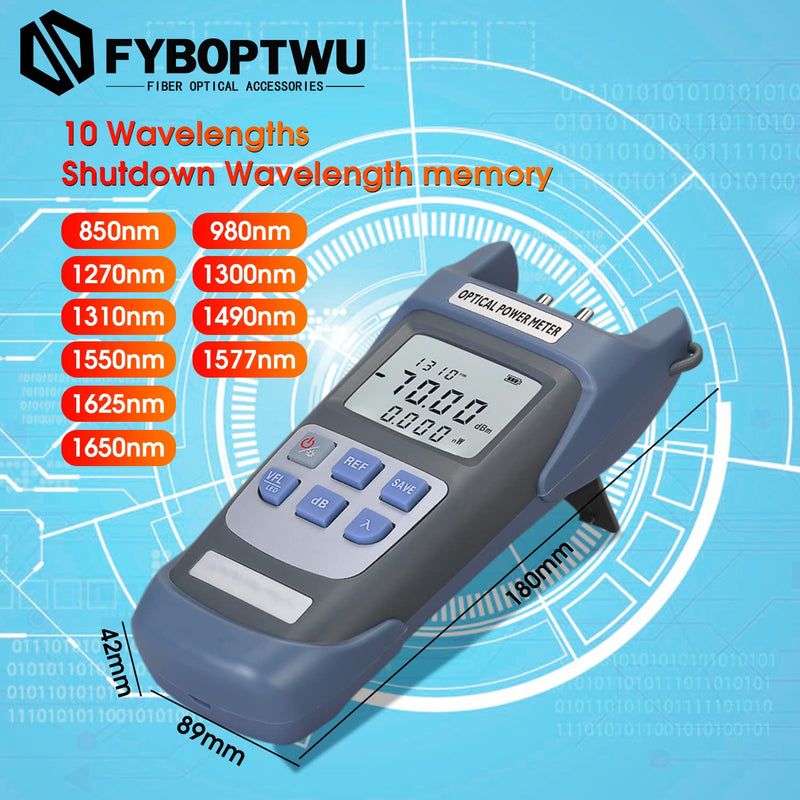 1pc 3 in 1 Function Fiber Optic Tester Portable Optical Power Meter (FC/SC/ST) & VFL 1mw Visual Fault Locator & LED, OPM & VFL Fiber Optic Tester, Range: (-70) dBm ~ (+10) dBm