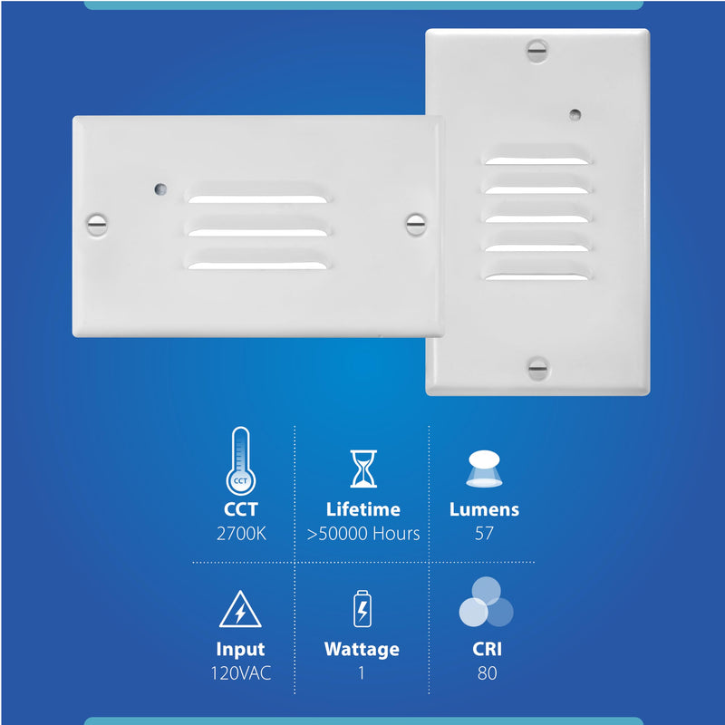 STP2 Louvered White LED Step Light with Photocell (STP2L120WHPC) - NewNest Australia