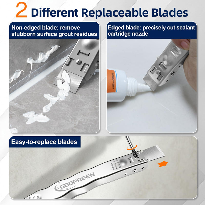 6 IN 1 Caulking tool,Stainless Steel caulk tool & silicone caulking tool