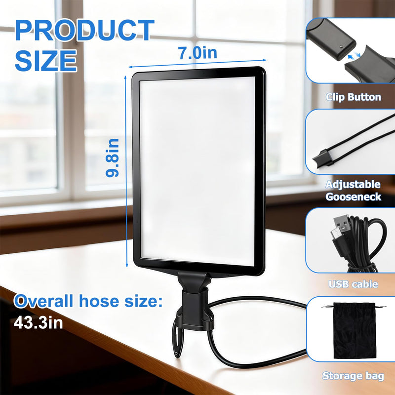 Large Hands-Free Magnifying Glass with 50 Ultra-Bright LED Light, Lightweight Lighted Neck Page Magnifier for Reading Books, Sewing, Knitting, Cross Stitch & Crafts for Close Work for Seniors