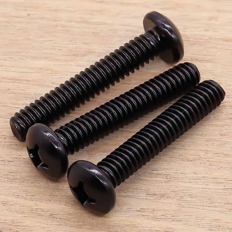 #6-32 x 1-1/4" Pan Head Machine Screws Black, Phillips Drive, 304 Stainless Steel 18-8, Black Oxide Coated Finish, Corrosion Resistant Round Head Machine Screws, Full Thread, Coarse Thread, 100 PCS #6-32 x 1-1/4"
