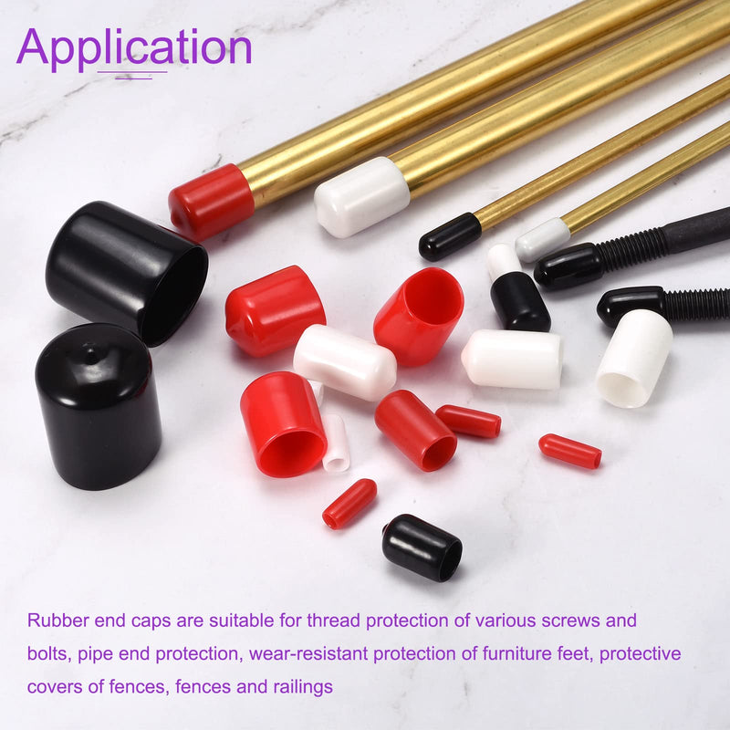 DMiotech 10 Pack 1 1/4" ID Black Screw Thread Protectors Rubber End Caps Bolt Covers for Screw Bolt Furniture Pipe 1 1/4"
