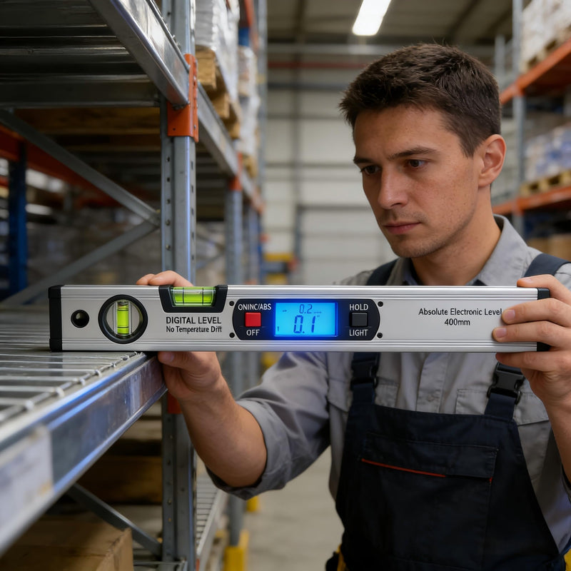 16.3 Inch Digital Level with Backlit LCD High-Precision Inclinometer (0.1° Accuracy), 360° Angle Finder with Magnetic Base & ABS/INC Modes for Construction, Woodworking, Metalworking 16.3 Inch