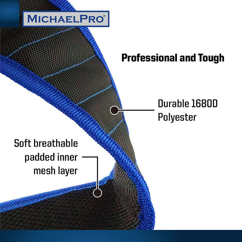 MichaelPro Magnetic Wristband for Screws, Nails and Drill Bits, Tool Belt with 15 Strong Magnets, Easy Hardware Access, Auto Repair & Construction Accessories, Ideal Gift for Men and Women - MP015001