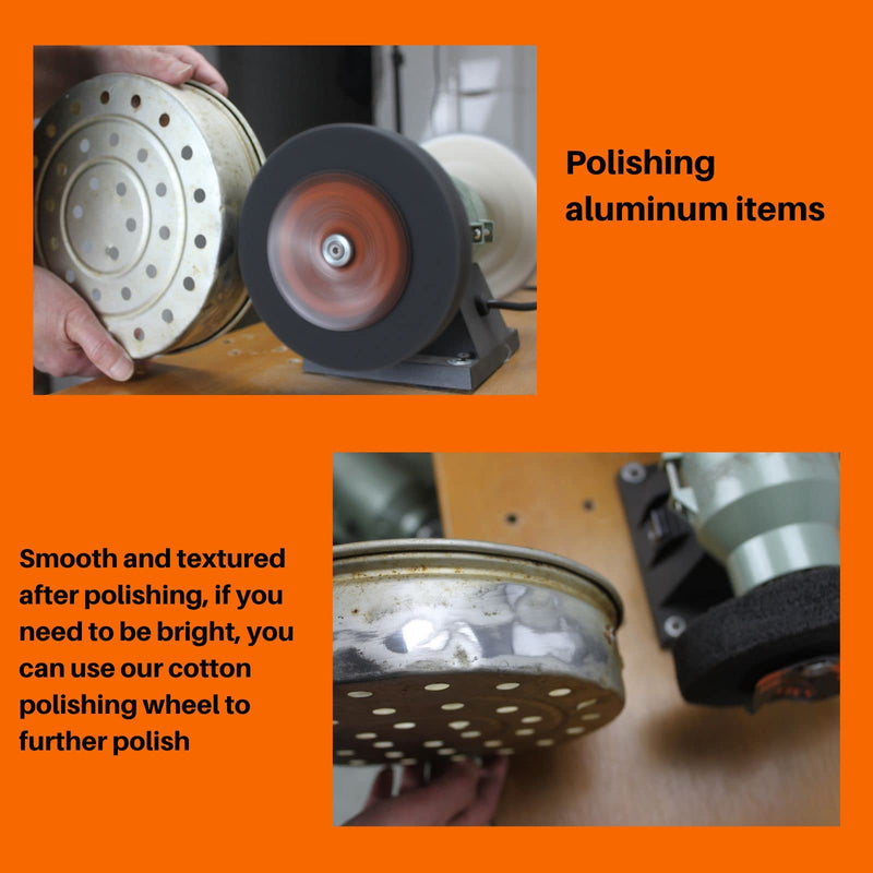 Nylon Fiber Brushed Buffing Wheels 6 Inch 5P Hardness. for Bench Grinder Buffing Machine Polishing Copper. 180 Grit, 1/2 inch Arbor, 1 inch Thickness