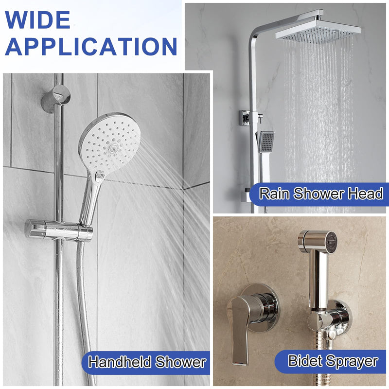 uxcell G1/2" Male x Male Shower Shut Off Valve, Brass Water Flow Control Valve for Shower Head with Hose Flow Restrictor, Silver 1