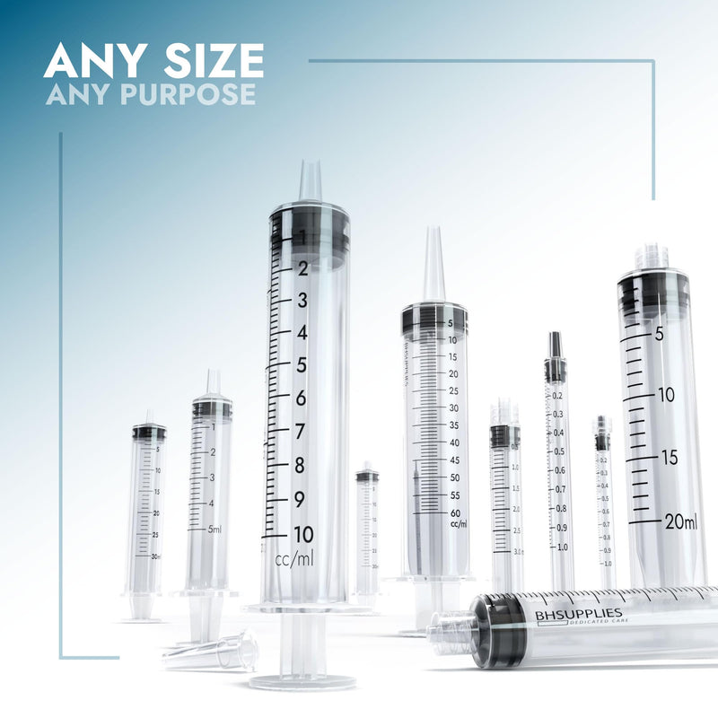 BH Supplies 5ml Oral Syringe (No Needle) - Sterile, Individually Wrapped - 100 Syringe 5 mL - Luer Slip 100.0