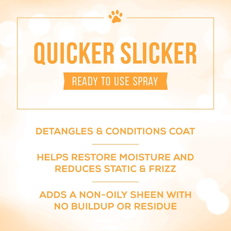 Paw Brothers Grooming Tool and Nature's Specialties Conditioning Spray Bundle - Soft Coated Pin Curved Slicker Brush, Medium- Quicker Slicker Detangling and Conditioning Spray, Ready to Use, 16 oz - PawsPlanet Australia