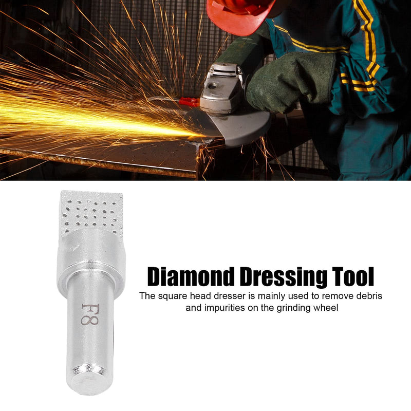 Grinding Wheel Dresser, Square Head Diamond Coated Dressers with 10mm Shank, Point Diamond Dresser for Truing Grinding Deburring,Diamond Grinding Wheel Dressing Tool Grinder Accessories