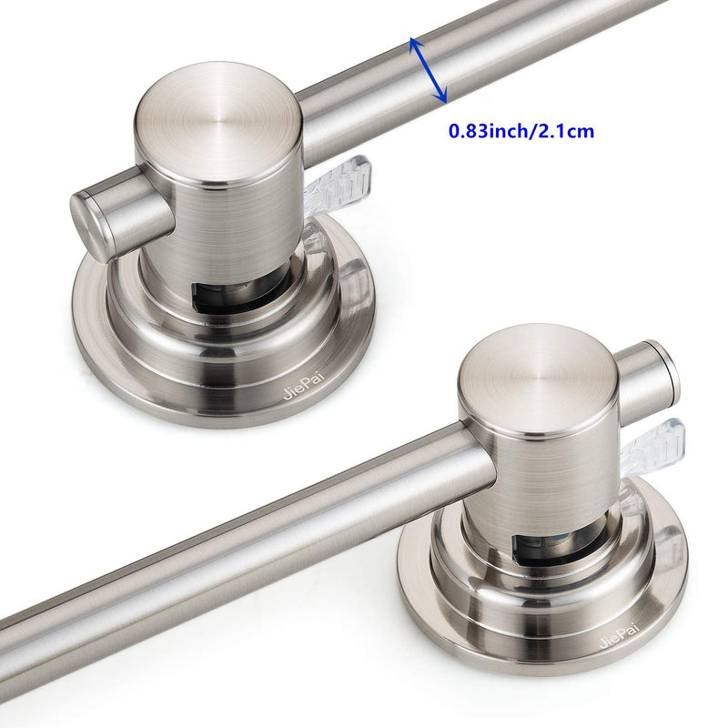 JiePai Extendable 17-28 inch Suction Cup Towel Bar,Bath Shower Towel Holder Shower Door Adhesive Towel Bar Suction Towel Rack (Suction Cup, Brushed Nicke)