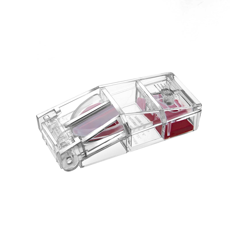 MAXSPLIT Pill Splitter and Cutter with Pill Puncher - Cuts Small and Large Pills, Vitamins, or Tablets with Stainless Steel Blade - Non-Slip Press Point Pill Splitter (Red)