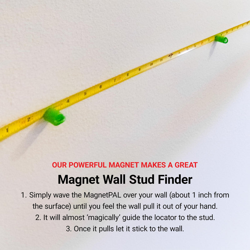 MagnetPal - Magnetic Wall Stud Finder, Best Magnet Stud Finder, Wood Finder, Small Easy Behind Wall Stud Finder, Tool for Finding Studs (Black) Black