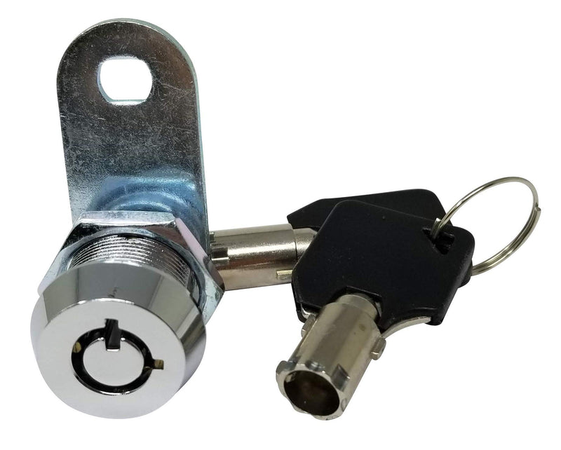 Admiral Locks Tubular Cam Lock, Keyed Alike Removable Key RV Compartment Storage Lock Cabinet Locks - Pack of 2 5/8 Inch 90° Chrome Pack of 2