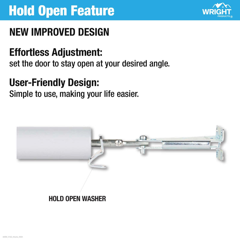 Wright Products Standard Duty Pneumatic Screen & Storm Door Closer – Adjustable Closing Speed, Quiet Operation, Easy Installation (Modern, Aluminum) Modern