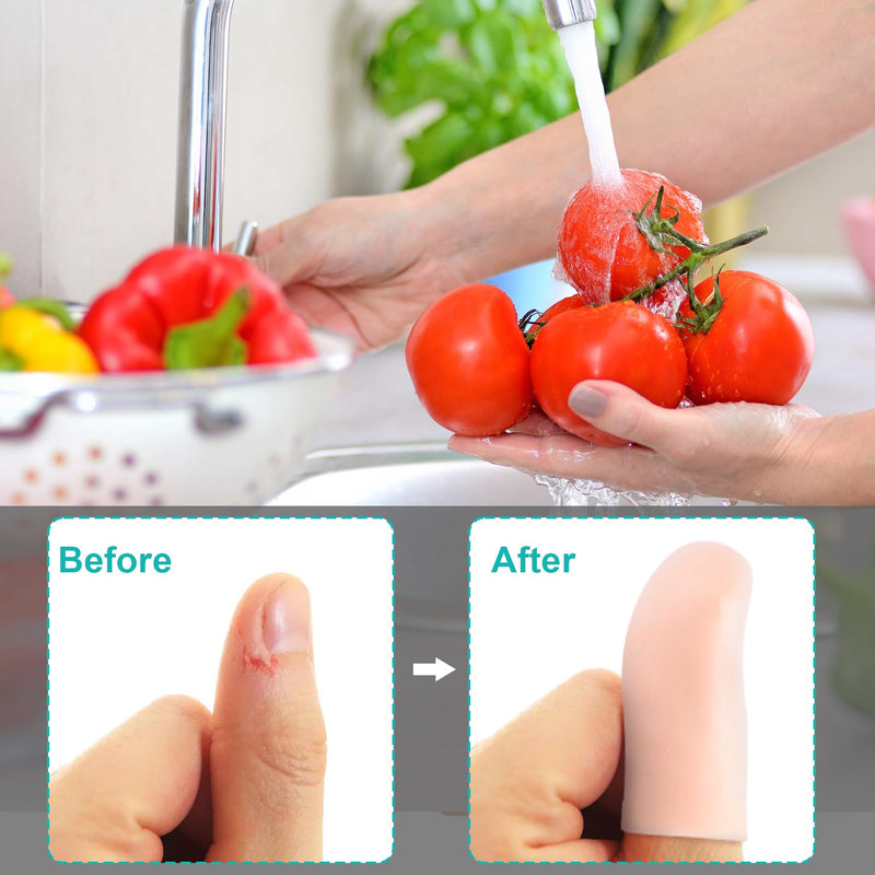 10PCS Silicone Finger Protectors, Gel Finger Support Cots, Fingertips Protection, Finger Sleeves, Short Thumb Guard for Finger Arthritis Cracking Pain Relief