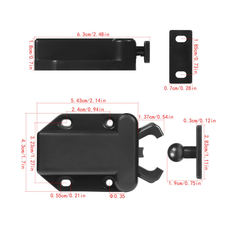 Push Latch Rebound Self-Locking Device, Automatic Pop-Up Function Cabinet Lock, Modern Home Lock (2 Packs)