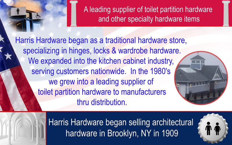 Harris Hardware 15499-B Cast Stainless Steel Dual Sided Pull Set, 2 Pulls and Fasteners for 1 in. Door