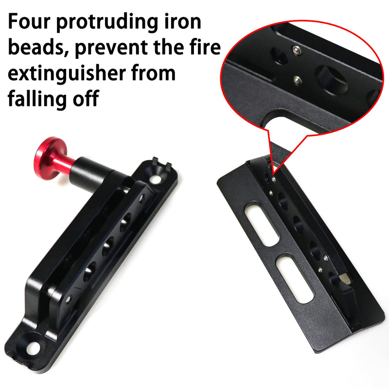 Bestaoo Adjustable Roll Bar Fire Extinguisher Mount Holder for Jeep Wrangler TJ JK JKU JL UTV Polaris RZR Ranger Camper Van, Aluminum, Quick Release Black