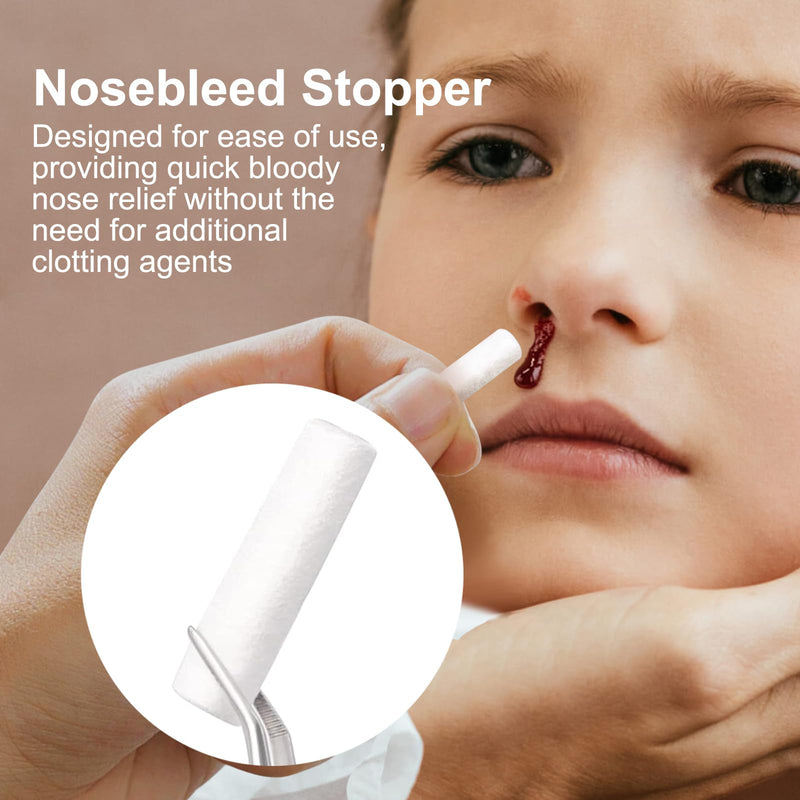 100Pcs Dental Cotton Rolls Nosebleed Plugs for Kids Adults Nose Bleed Stopper Hypoallergenic Mouth Gauze High Absorbent Oral Cleaning with Carry Box (12mm) 12mm