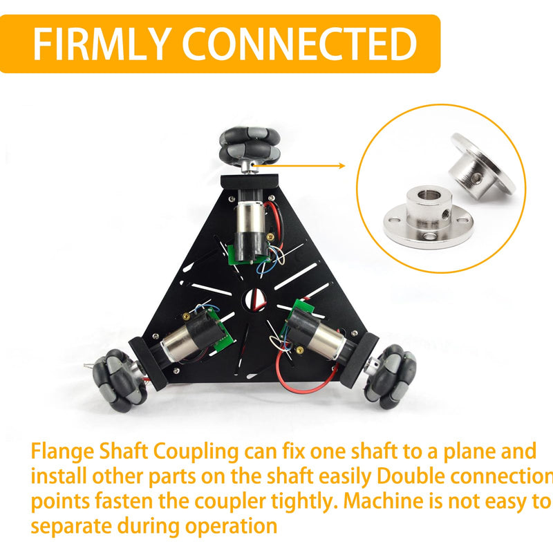 Sydien 4Pcs 8mm Rigid Flange Shaft Coupling Motor Guide Shaft Coupler Connector with Set Screws & Wrench