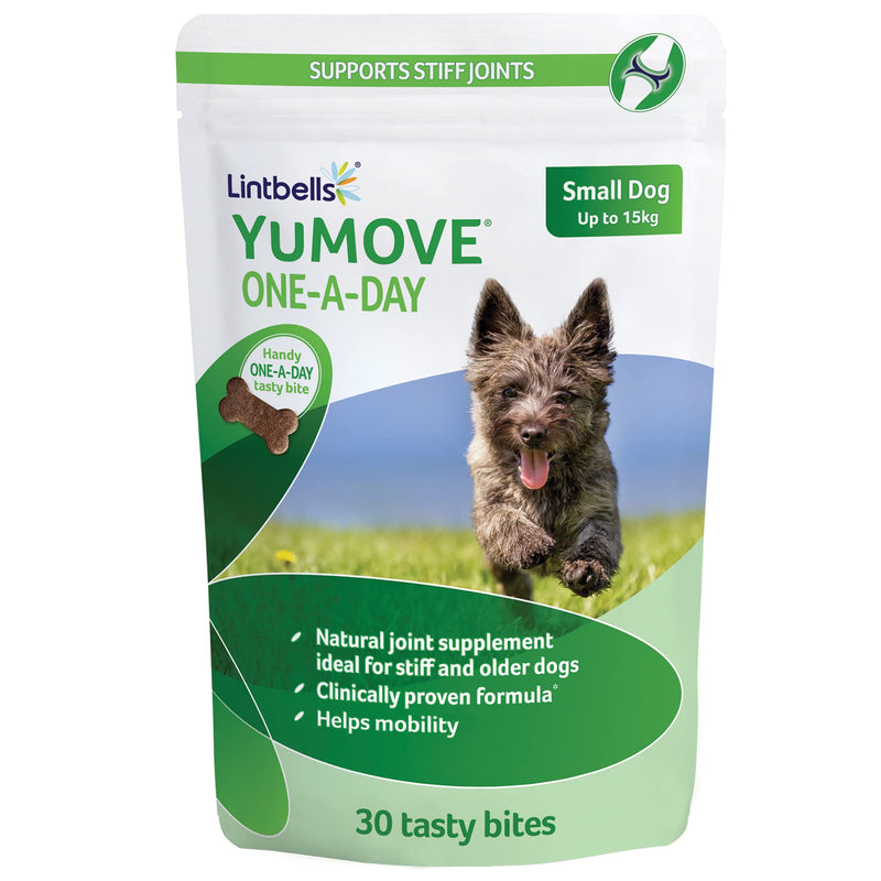 Lintbells | YuMOVE ONE-A-DAY Small Chewies For Dogs | Hip and Joint Supplement for Stiff Dogs | 30 Chews - 1 Month supply Small Dog - PawsPlanet Australia