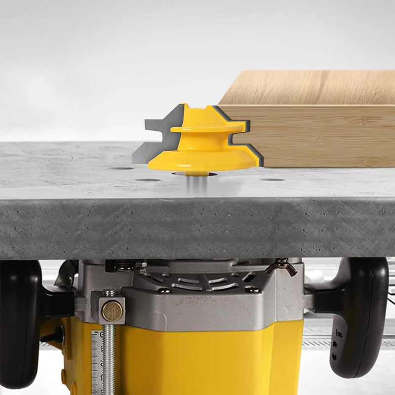 HUHAO 3PCS 45 Degree Lock Miter Router Bit Set 1/4 Inch Shank for 21/32",9/16",15/16" Cutting Height Joint Router Bits for Creating Lock Miter Joint