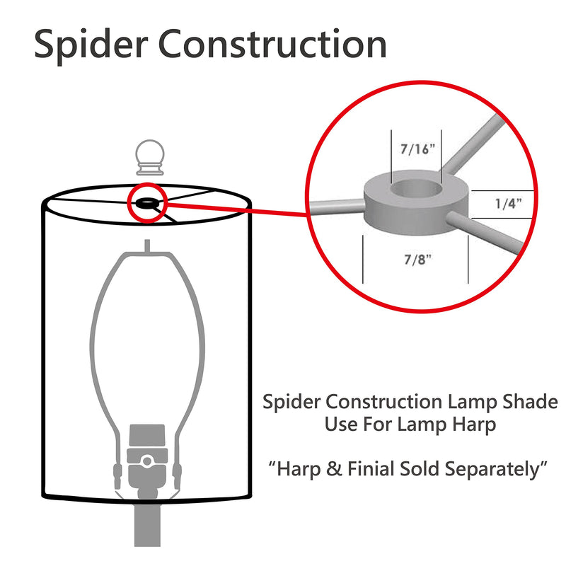 Aspen Creative 32197A Transitional Empire Shape Spider Construction Lamp Shade, Frost, 6" Top x 12" Bottom x 9" Slant Height