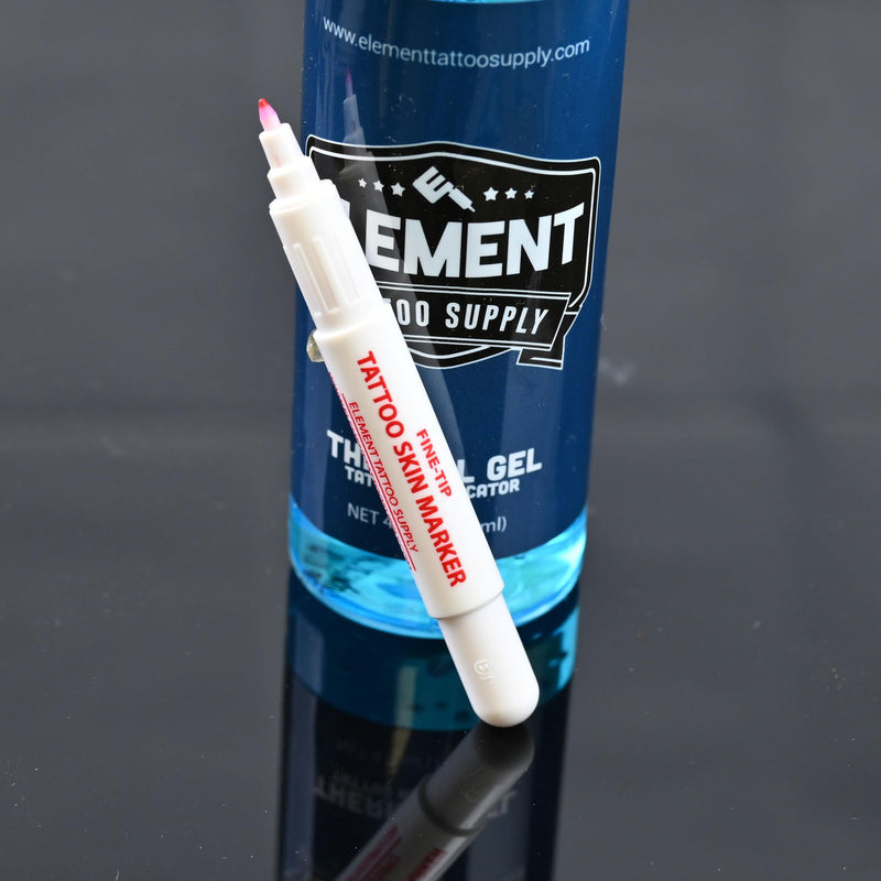 Body Marker Fine Tip Red Skin Pens for Tattoo Stencil Thin Line Precision Disposable for Stencil Dot Markings Body Piercing Microblading 5 Markers