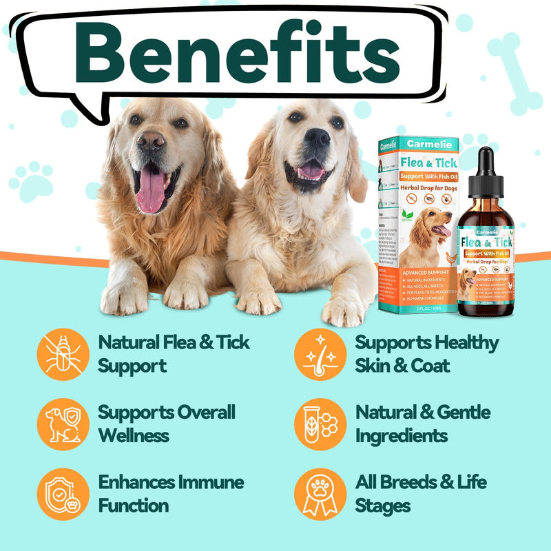 Melatonin for Pets, Flea and Tick Supplement for Dog - Flea and Tick Support for Dog