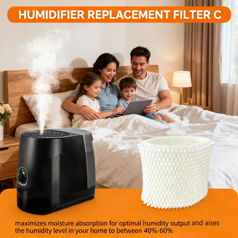 Replacement Humidifier Filter Compatible with Honeywell HC-888N/HC-888, Filter C, HCM-890, HEV-320 Series & Duracraft DCM-200/DH-890, High Absorbency Wicking Filter, Pack of 2 2 Pack