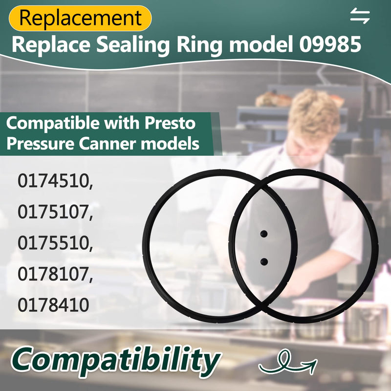 2 09985 for presto Pressure Canner Sealing Ring Gasket 01745 01751 01755 01781 01782 01784 presto Pressure Cooker 16 18 23 Quart Including 2 Overpressure Plug presto 23 quart Pressure Canner Parts