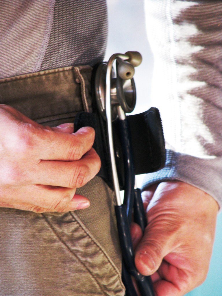 – Black – The Original Leather Stethoscope Holster | Handmade in Maine | Sturdy Hip Clip | No More Neck Carrying or Loss