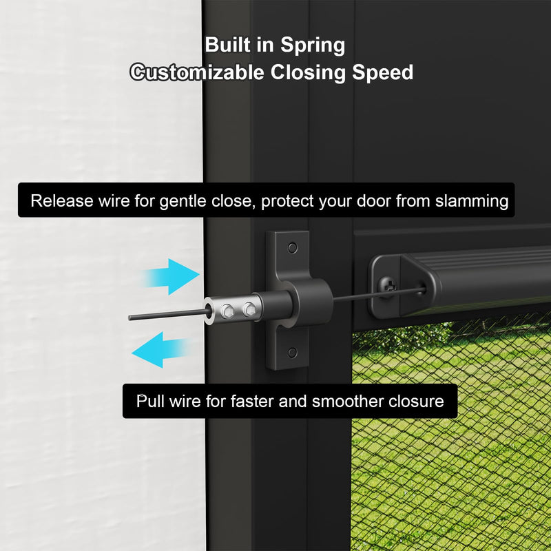RV Screen Door Closer with Spring, Automatic Door Closer for Camper Travel Trailer - Adjustable Tension, Durable Aluminum RV Essential Parts for Beginners
