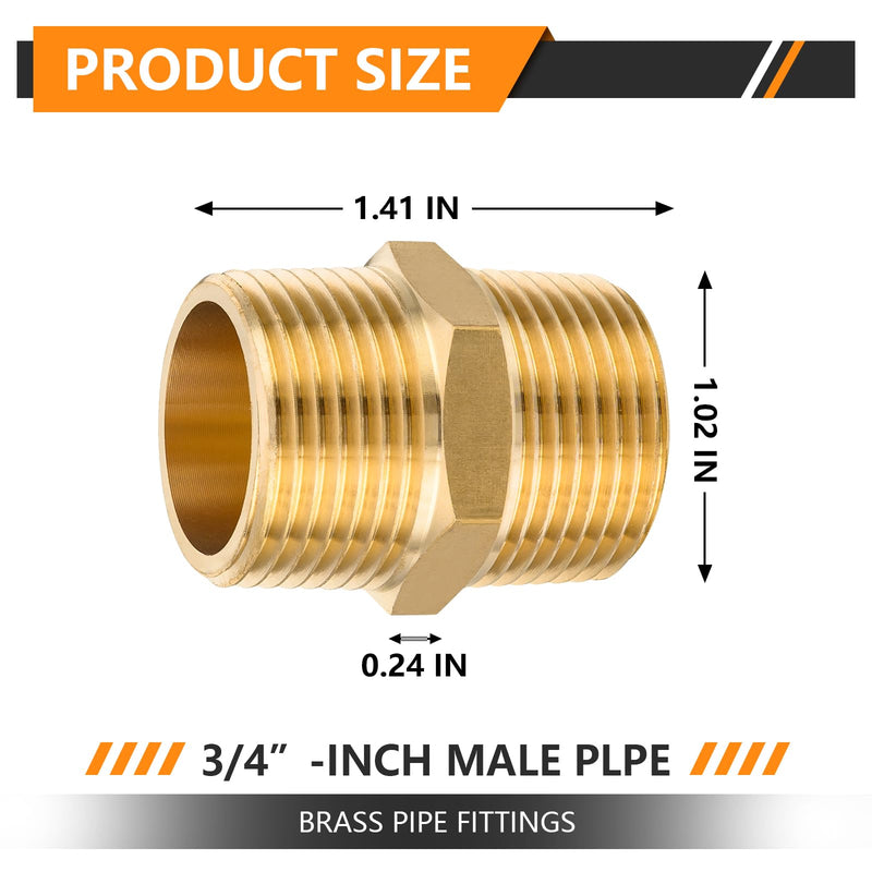 10PC HeSun 3/4" NPT Male x 3/4" NPT Male Nipple Pipe Adapter(NPT014-10) 10 3/4" x 3/4"