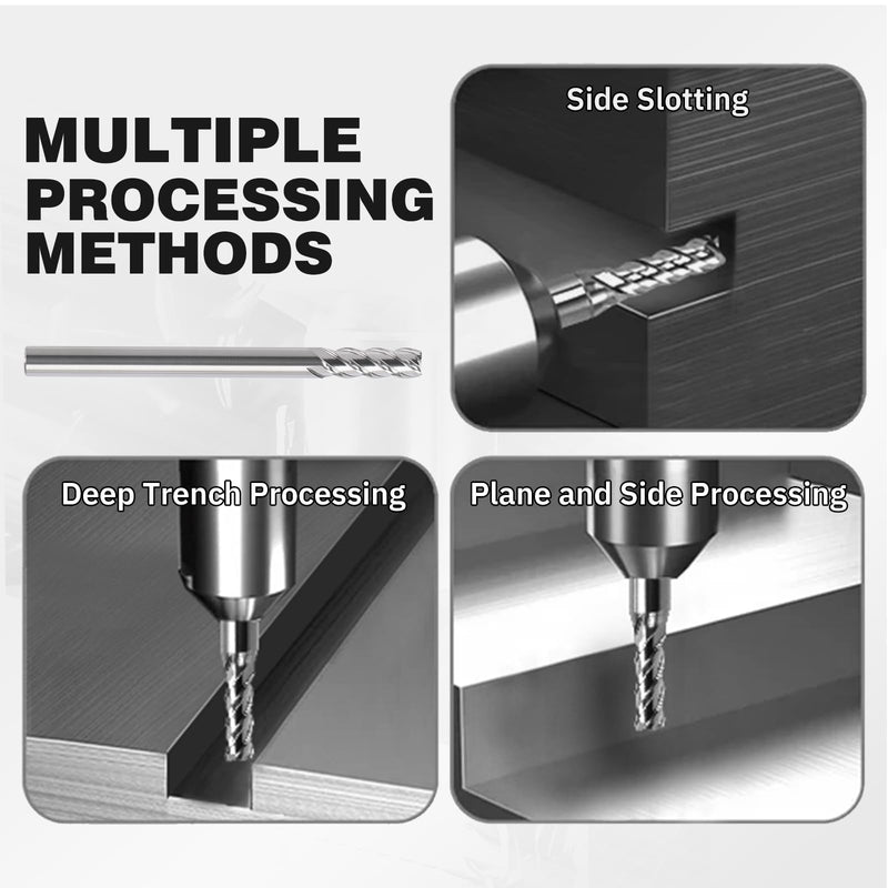 1/4 inch End Mill 4 Flute, Solid Cermet Square End Mills for Milling Machine, CNC Router Bits Carbide Speed Square Nose for Hardened Steel 5pcs 1/4 inch 5