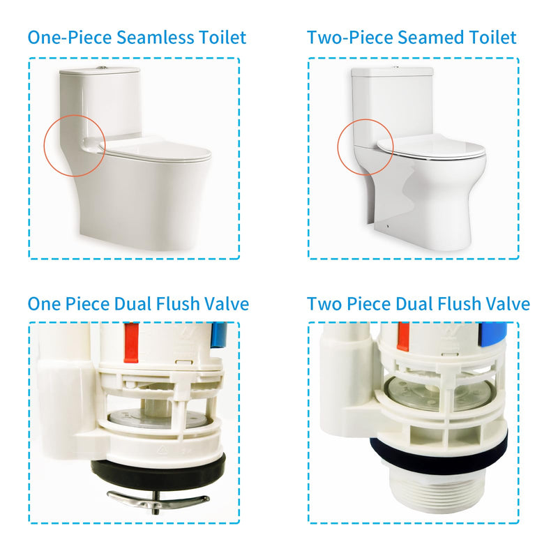 Toilet Flush Valve Replacement Kits with 1.49-Inch(38mm) Toilet Tank Button, Fits ToTo THU338N, Universal One-Piece Dual Flush WC Repair Parts, 2 Inches (8 Inches Height) 2-inches One Piece Toilet Flush Valve&38mm Button