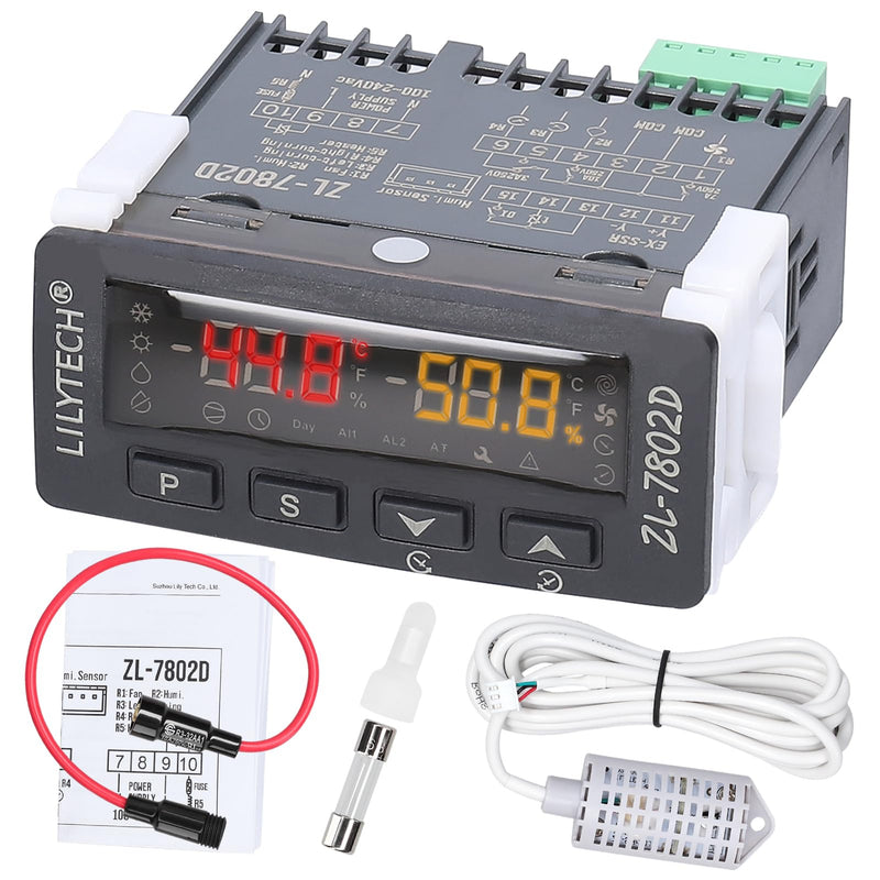 ZL-7802D Automatic Incubator,Digital Temperature Controller,Egg Incubator Controller Thermostat Hygrostat for Eggs Turning and PID Control