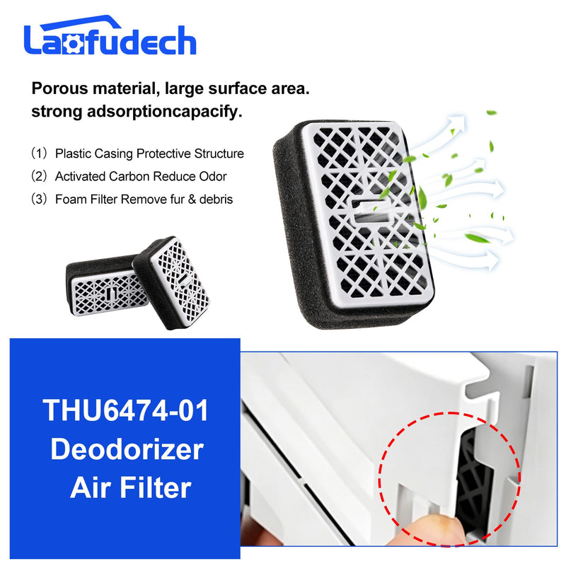 THU6474-01 Deodorizer Filter Cartridges, Compatible with TO-TO Wa-shlet S500E S550E K300 C2 C5 SW3074 SW3054T40 SW3056T40, Activated Carbon Bathroom Toilet Deodorizing Cartridge Filters（3/Pack）