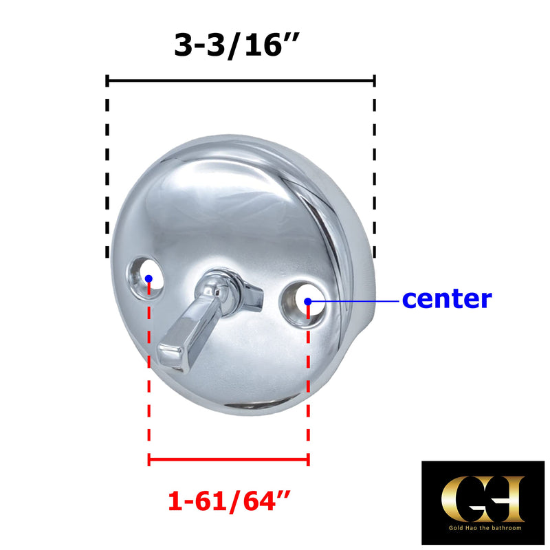 Bath Tub Waste Overflow Drain Trip Lever Face Plate for Bathtub with Matching Screws for Faceplate (Chrome) Chrome