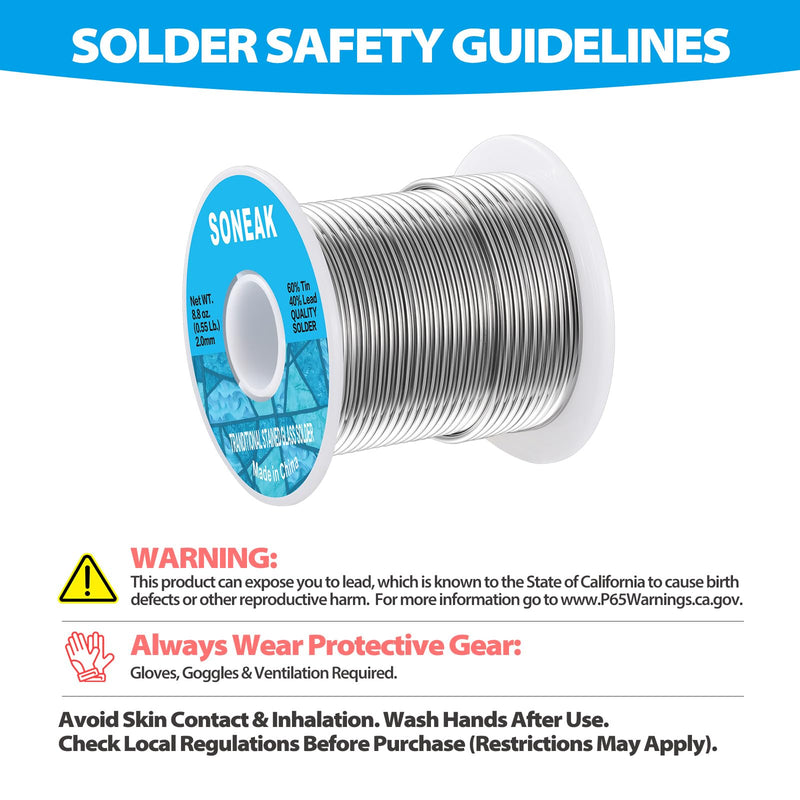 60/40 Wire Solder for Stained Glass (3.0mm 455g) 3.0mm 455g