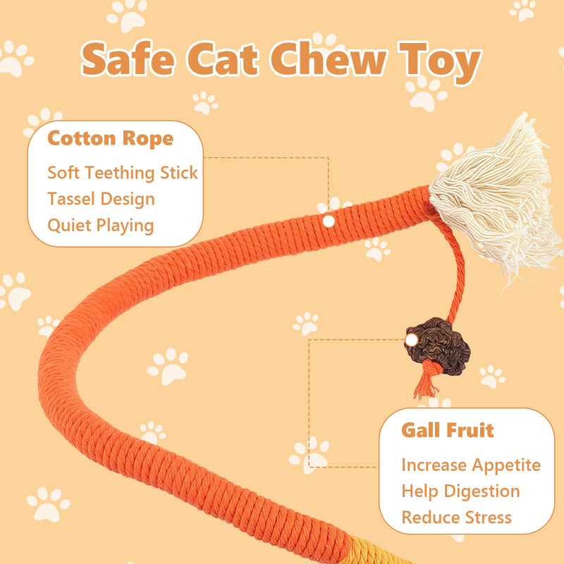 23.6In Cat Chew Ropes Toy - 6 Pack Silvervine Interactive Nip Kicker Toy Catnip Kicker Interactive Kitten Teething to Redirect Chewing for Indoor Cats to Promote Oral,Dental Health