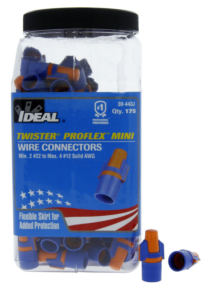 Ideal Electrical 30-443J Twister Proflex Mini 343 O/B Wire Connector, 175/Jar