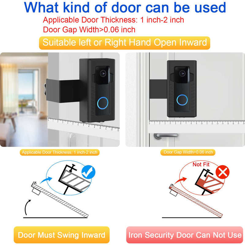 All-New Anti-Theft Doorbell Door Mount for Blink Video Doorbell For Home Security, No Drill, Not Block Doorbell Sensor