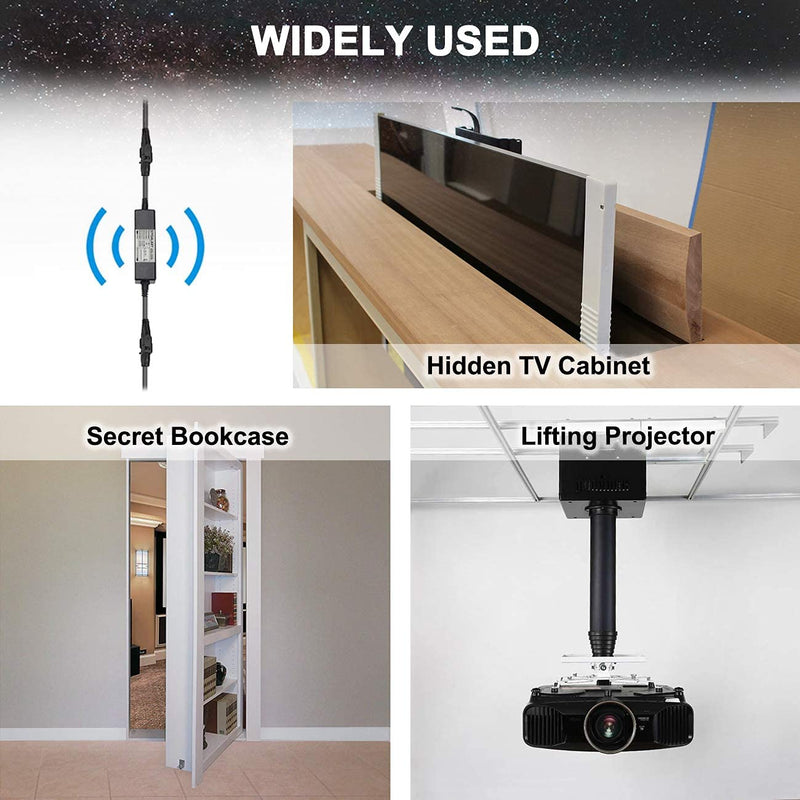 UYGALAXY Linear Actuator Controller DC Motor 12V Momentary Switch Forward/Reverse Wireless Remote Control DPDT Relay for Motors 1 fob key